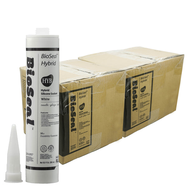 Hybrid Paintable BioSeal Silicone Sealant Caulk Waterproof 10.1 oz -Window, Door, Glass