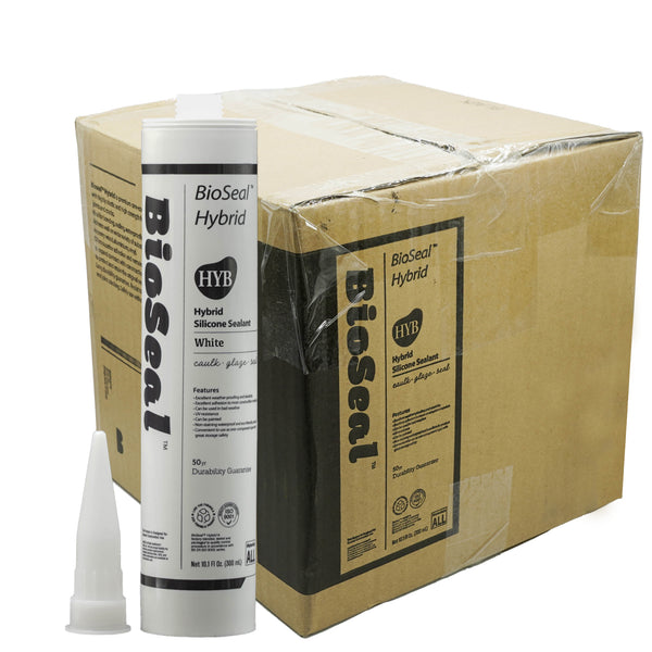 Hybrid Paintable BioSeal Silicone Sealant Caulk Waterproof 10.1 oz -Window, Door, Glass