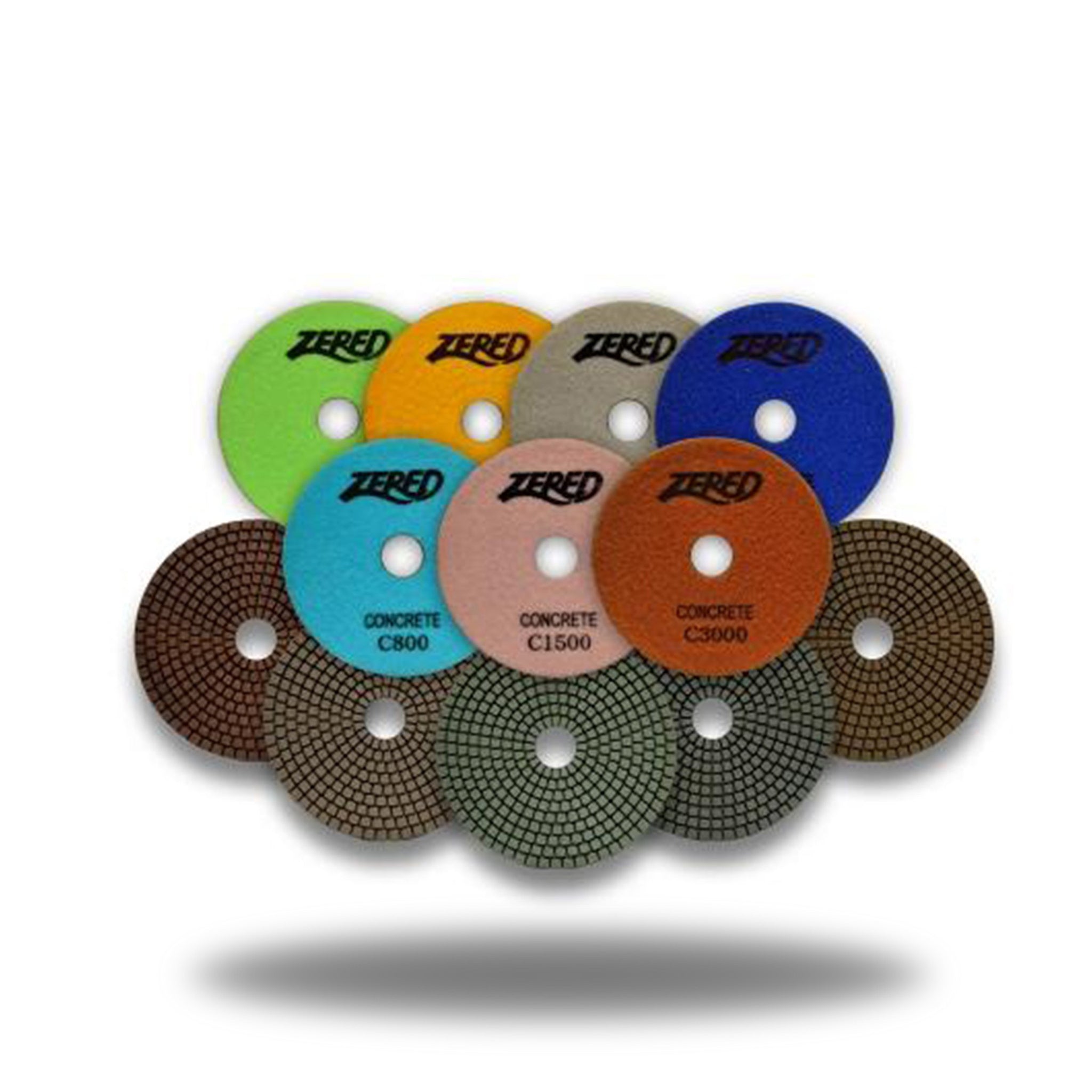 Zered 4" Concrete Diamond Polishing Pad 7 Step with Buff Option