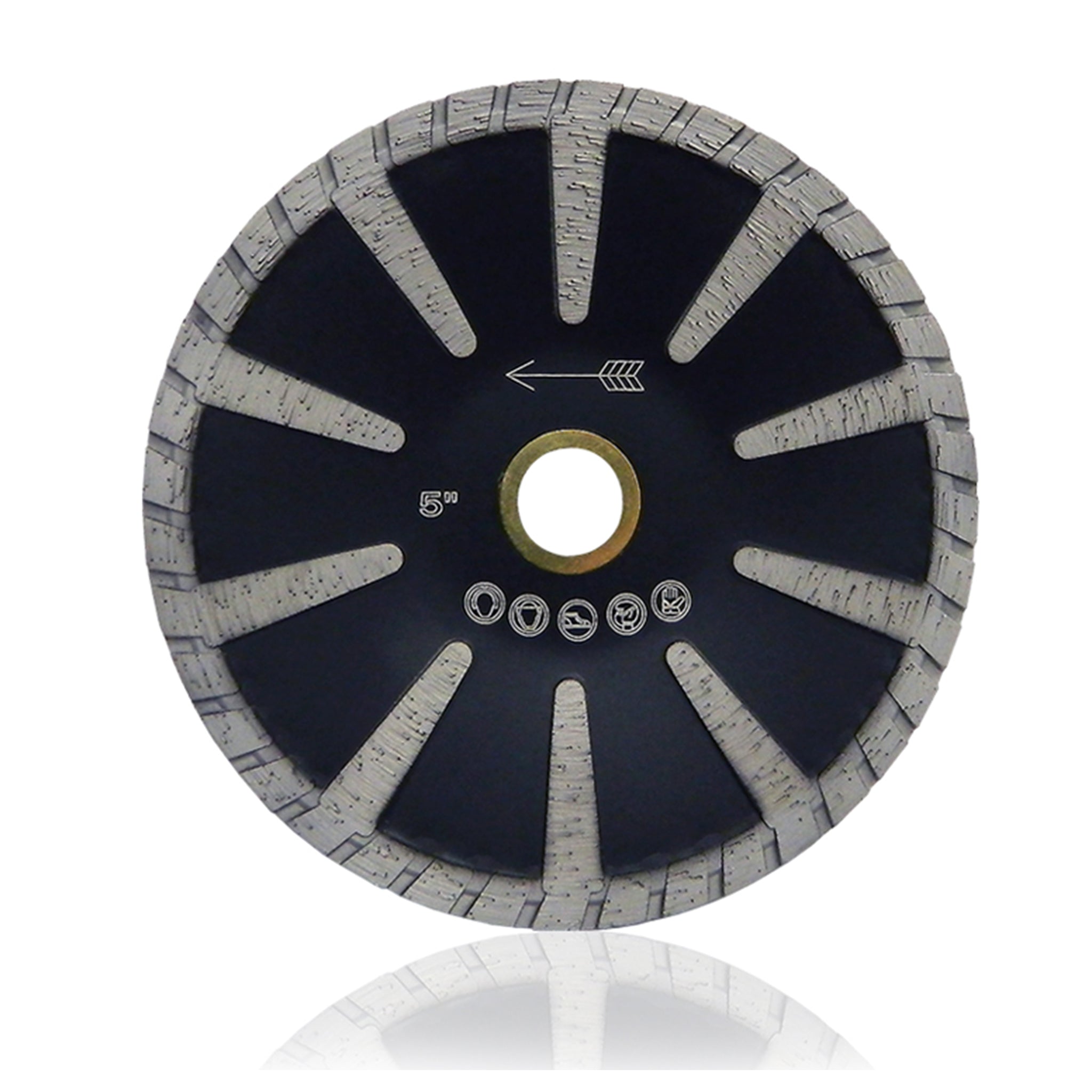 Zered Premium Granite Diamond 5" Contour TURBO Diamond Blade - Curved / Angle Grinder use