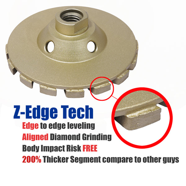 Zered GOLD Diamond Grinding Turbo Cup Wheel for Granite, Quartz and Hard Stone
